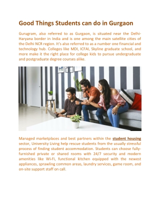 Good things students can do in gurgaon