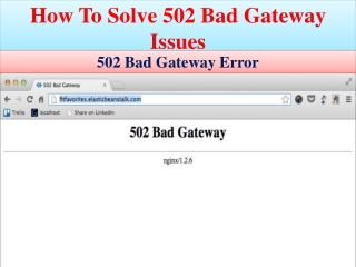 How To Solve 502 Bad Gateway Issues