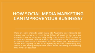How Social Media Marketing Can Improve Your Business?