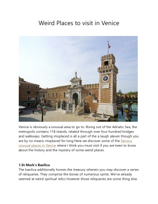 Weird Places to visit in Venice
