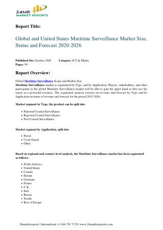 Maritime Surveillance Market Size, Status and Forecast 2020-2026