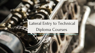 Lateral Entry to Technical Diploma Courses