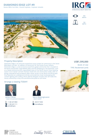 DIAMONDS EDGE LOT #9-411242 - Residential Land in The Cayman Islands