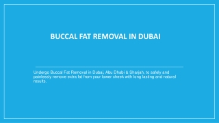 Buccal Fat Removal in Dubai