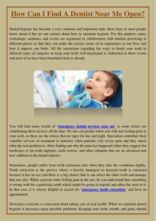 How Can I Find A Dentist Near Me Open?