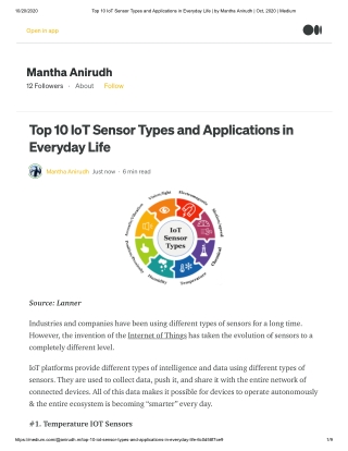 Top 10 IOT sensor types and applications in everyday life