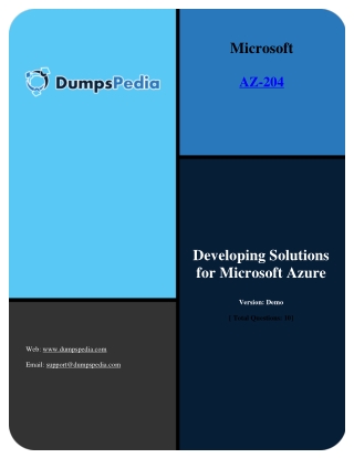 Microsoft Certified: Azure Developer Associate AZ-204 Exam Dumps