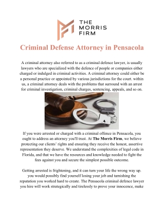 Criminal Defense Attorney in Pensacola