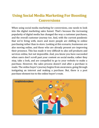 Using Social Media Marketing For Boosting Conversions - Jain Technosoft