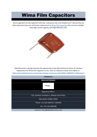 Wima Film Capacitors