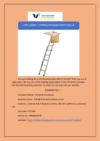 Loft Ladder | loftboardingspecialist.org.uk