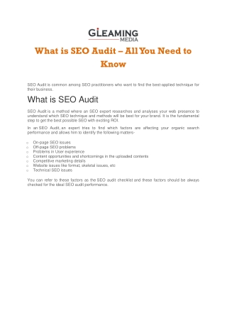 What is SEO Audit – All You Should Need to Know