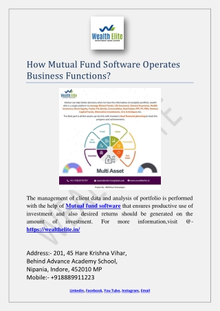 How Mutual Fund Software Operates Business Functions?