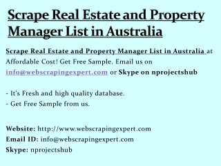 Scrape Real Estate and Property Manager List in Australia