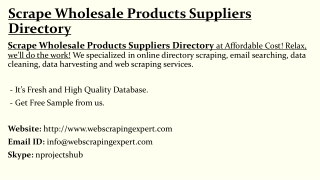 Scrape Wholesale Products Suppliers Directory