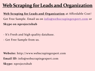 Web Scraping for Leads and Organization