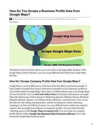 How Do You Scrape a Company Data from Google Maps?