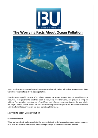 The Worrying Facts About Ocean Pollution