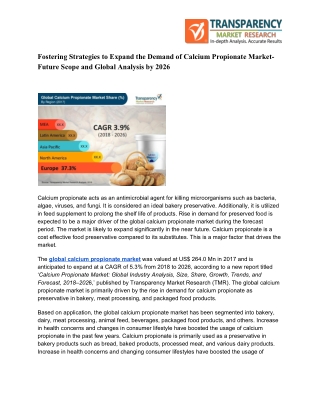 Calcium Propionate Market Insights and Outlook Post COVID-19 Pandemic