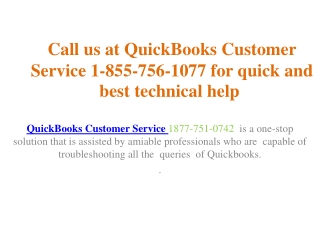 QuickBooks Customer Service 1-855-756-1077