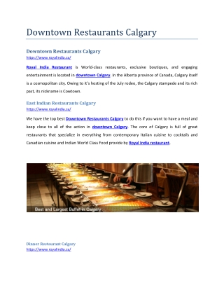 Downtown Restaurants Calgary