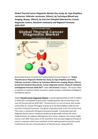 Global Thyroid Cancer Diagnostic Market Research Report Forecast 2027