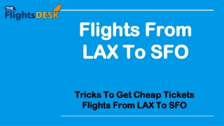 Flights From LAX To SFO