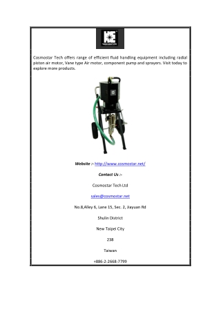 Cosmostar Tech Ltd - Fluid Handling Equipment