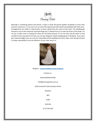 Cheap Wedding Dresses Brisbane | BoomingModa.com.au