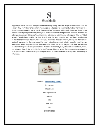 Shoe cleaning toronto | Shoemedic.com