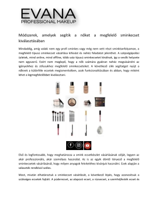 Smink webshop - Smink rendelés | Makeupwebshop.hu