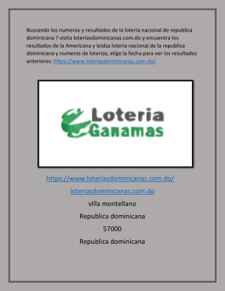 números de la Lotería Dominicana