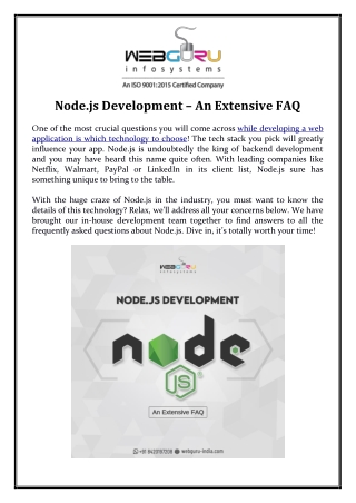 Node.js Development – An Extensive FAQ