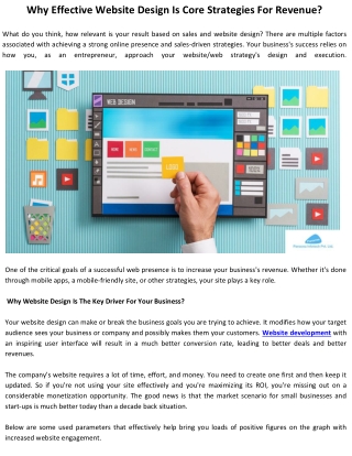 Why Effective Website Design Is Core Strategies For Revenue?