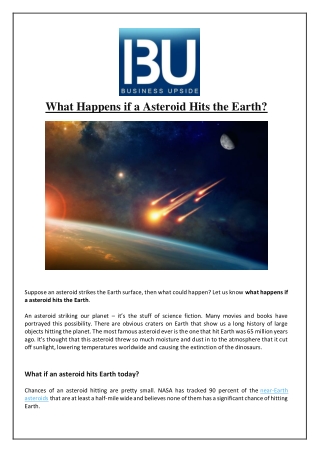 What Happens if a Asteroid Hits the Earth?