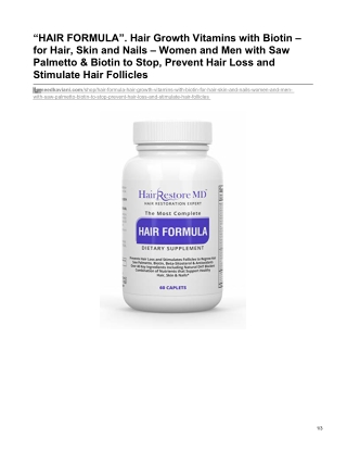 HAIR FORMULA Hair Growth Vitamins With Biotin