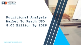 Nutritional Analysis Market Growing Opportunities and Future Business Trends to 2027