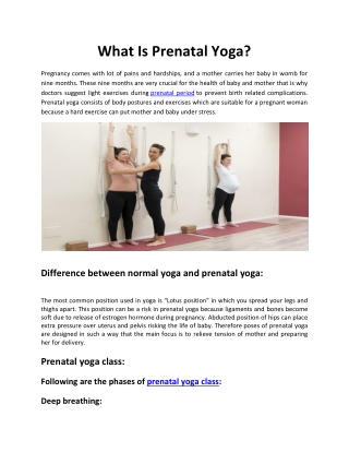 What Is Prenatal Yoga?