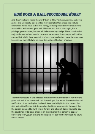 How Does a Bail Procedure Work?