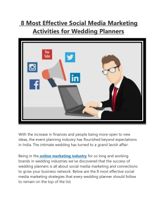 8 Most Effective Social Media Marketing Activities for Wedding Planners