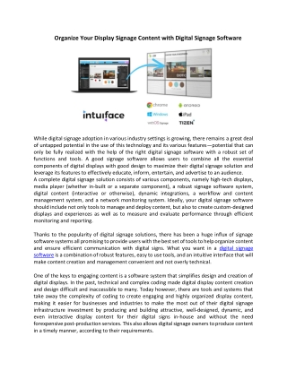 Organize Your Display Signage Content with Digital Signage Software