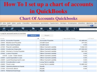 How To I set up a chart of accounts in QuickBooks?