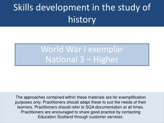 Skills development in the study of history