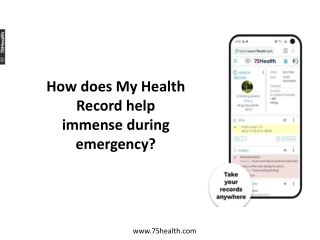 How does my health record help immense during emergency?