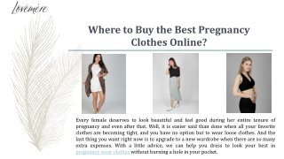 Where to Buy the Best Pregnancy Clothes Online? - Lovemère