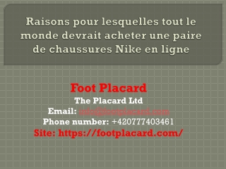 Raisons pour lesquelles tout le monde devrait acheter une paire de chaussures Nike en ligne