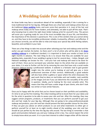 A Wedding Guide For Asian Brides