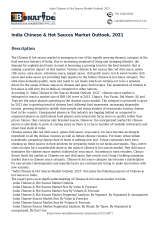 India Chinese & Hot Sauces Market Outlook, 2021