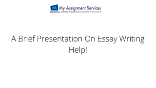 A Brief Presentation On Essay Writing Help!