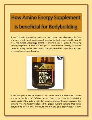Amino Energy Supplements